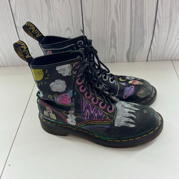 Reworked Decorated Doc Martens Airwalk EU 38 Women’s 7 Combat Boots - Picture 3 of 7